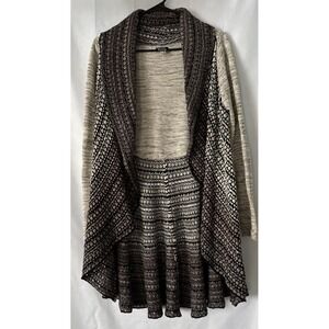 SIONI STUDIO Knit Cardigan Sweater Open Drape Front Waterfall Boho Gypsy  M‎